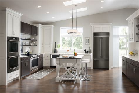 black stainless steel appliances with sandal cabinet|black stainless steel black cabinets.